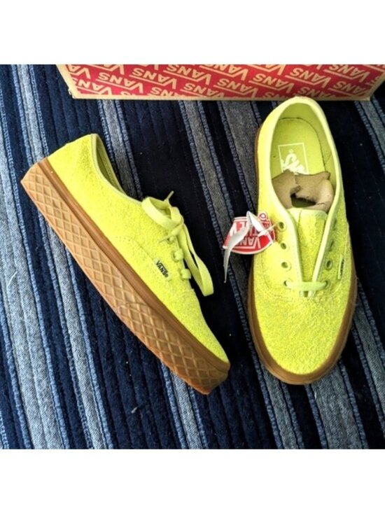 Vans Shoes - Vans Authentic Women Glittery Yellow Lace-Up Sneakers Gum Sole New W Tags 062026